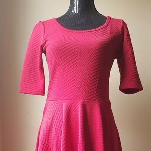 LULAROE Fit and Flare Amelia Embossed dress M